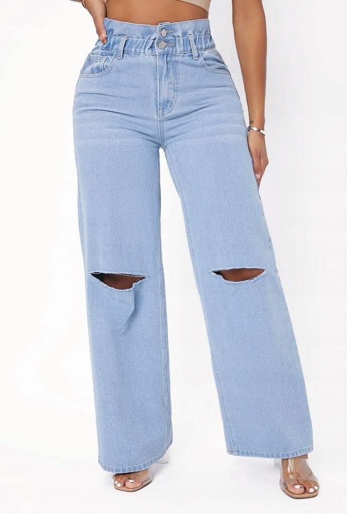 SHEIN SPODNIE JEANSOWE NIEBIESKIE CASUAL 31/32 VUL