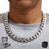 Naszyjniki męskie - SREBRNY Łańcuch Męski Łańcuszek SREBRO pr.925 Pancerka PEŁNY 11mm WŁOSKI - inna (Inny) - miniaturka - grafika 1