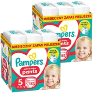 Pieluchy - Zestaw Pampers Pants, pieluchomajtki, Junior, rozmiar 5, 12-17 kg, 2 x 152 sztuki - miniaturka - grafika 1