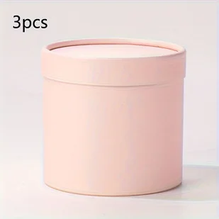 TEMU 3 szt. Okrągła Pudełko na Bukiet Kwiatów 4,7 cala – Idealne na Dzień Nauczyciela, Walentynki, Urodziny i Ślub - Rękodzieło - miniaturka - grafika 1