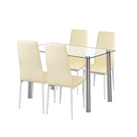 Stoły z krzesłami - Nolen 4+1 étkező garnitúra bézs - miniaturka - grafika 1