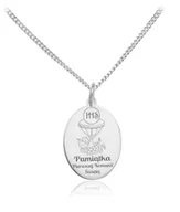 Biżuteria religijna - Srebrny naszyjnik - Medalik - Pamiątka I Komunii Świętej - miniaturka - grafika 1