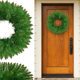 Wieniec świąteczny stroik na drzwi ozdobny wianek śr. 45 cm - Ozdoby bożonarodzeniowe - miniaturka - grafika 1