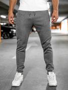 Spodnie sportowe męskie - Grafitowe spodnie męskie joggery dresowe Denley XW06 - miniaturka - grafika 1