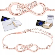 Bransoletki - Bransoletka Różowa 925 Kocham z Nieskończonością Love Łapka Psa Kota SREBRO - miniaturka - grafika 1