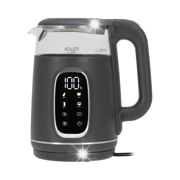 Czajnik Elektryczny Szklany Regulacja Temperatury 40-100° LED 1,7L AD1305GS
