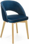 Krzesła - Halmar Krzesło drewniane wykończone welurem MARINO - granatowy - miniaturka - grafika 1