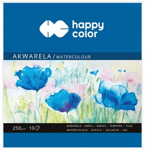 Blok akwarelowy 15x15/10 250g HappyColor - Szkolne artykuły papiernicze - miniaturka - grafika 1