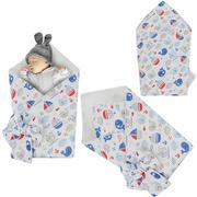 Rożki i beciki - Rożek niemowlęcy bawełniany otulacz dziecięcy becik - OCEAN - miniaturka - grafika 1