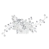 Ozdoby do włosów - OZDOBA DO WŁOSÓW damska perły ŚLUBNA grzebyk KRYSZTAŁKI ślub - miniaturka - grafika 1