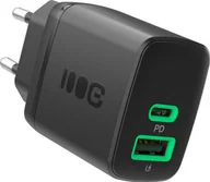 Ładowarki do telefonów - Greencell PowerSource Duo30 Czarna Ładowarka sieciowa 30W USB-C USB-A Power Delivery QC3.0- 1x USB-C, 1x USB-A - miniaturka - grafika 1