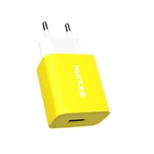 Ładowarki do telefonów - PANTONE Ładowarka sieciowa 2A 1x USB PT-AC1USB Yellow 102C - miniaturka - grafika 1