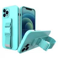 Etui i futerały do telefonów - Rope case żelowe etui ze smyczą łańcuszkiem torebka smycz iPhone 13 Pro jasnoniebieski - miniaturka - grafika 1