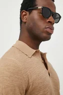 Okulary przeciwsłoneczne - Gucci okulary przeciwsłoneczne męskie kolor czarny - miniaturka - grafika 1
