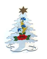 Ozdoby bożonarodzeniowe - Drewniana choinka folk świąteczna ze wzorem kociewskim - miniaturka - grafika 1