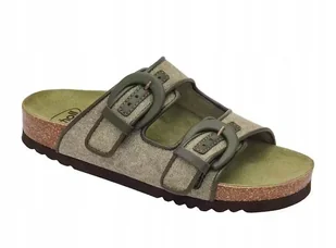 SCHOLL ZIELONE KLAPKI DAMSKIE Z PASKAMI NA KLAMRY WSUWANE 36 CWP - Klapki i japonki damskie - miniaturka - grafika 1