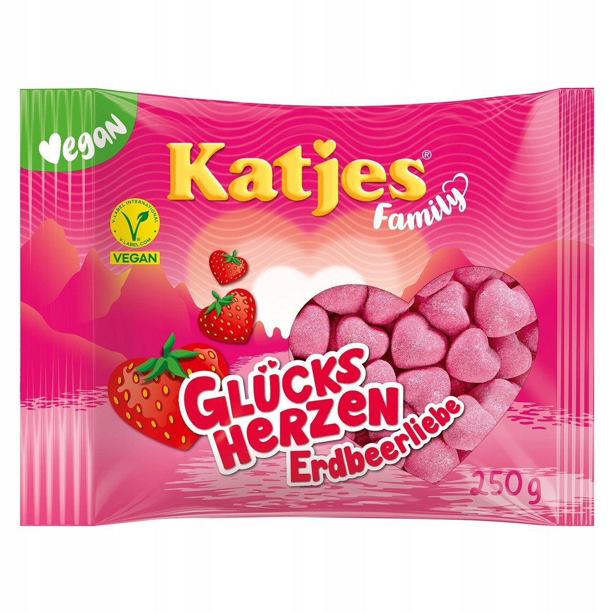 Żelki Katjes truskawkowe serca z Niemiec