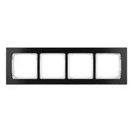 Klawisze i ramki - Karlik Ramka poczwórna Deco metal - czarny szczotkowany, biały - miniaturka - grafika 1