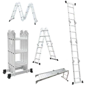 Drabiny - Wielofunkcyjna drabina aluminiowa z podestem 4x3 - Hardmaister - miniaturka - grafika 1