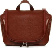 Kosmetyczki, organizery i kuferki - POLSKA SKÓRZANA KOSMETYCZKA SOLOME KARMELOWA - miniaturka - grafika 1