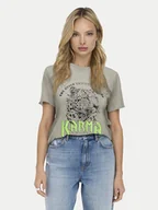 Koszulki i topy damskie - ONLY T-Shirt Lucy 15307412 Szary Regular Fit - miniaturka - grafika 1