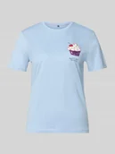 Koszulki i topy damskie - t-shirt o kroju shaping skinny fit z czystej bawełny model 'KITA' - miniaturka - grafika 1