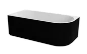 Wanny - Wanna narożna lewa Besco Denaya 170x78 cm asymetryczna czarny połysk maskownica odpływu biała WASB-170DLW - miniaturka - grafika 1