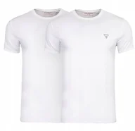 Koszulki męskie - GUESS KOSZULKA MĘSKA T-SHIRT CALEB HERO CNK S/S 2 PACK BIAŁA r.XL - miniaturka - grafika 1