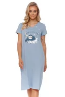 Odzież ciążowa - Koszula nocna Leniwiec niebieska XXL - miniaturka - grafika 1