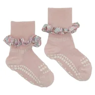 Skarpetki dla dzieci - GoBabyGo antypoślizgowe skarpetki do nauki chodzenia LIBERTY BAMBOO Soft Pink Michelle 12 m+ - miniaturka - grafika 1