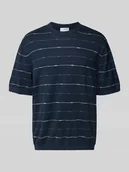 Koszulki męskie - Bluzka z dzianiny o kroju regular fit z mieszanki bawełny i lnu model ‘BERG SUN’ - miniaturka - grafika 1