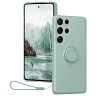 Etui i futerały do telefonów - Do Samsung Galaxy S25 Ultra Silikonowe Etui z Pierścieniem Paska Podpórka Etui Na Telefon - Jasnozielone Wielobarwny Light Green - miniaturka - grafika 1