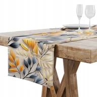 Obrusy i serwetki - BIEŻNIK OBRUS NA STÓŁ MATOWY GŁADKI 40x220 POMARAŃCZOWE LIŚCIE 002 - miniaturka - grafika 1