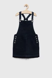 Sukienki i spódniczki dla dziewczynek - Pepe Jeans sukienka dziecięca Kaia kolor granatowy mini prosta - grafika 1