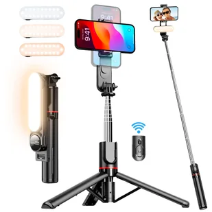 Kijek Selfie Stick uchwyt do telefonu zdjęć statyw Tripod L15 z Lampa LED + Pilot Bluetooth na telefon Czarny - Pozostałe akcesoria do telefonów Kijek Selfie Stick uchwyt do telefonu zdjęć statyw Tripod L15 z Lampa LED + Pilot Bluetooth na telefon Czarny - Pozostałe akcesoria do telefonów - miniaturka - grafika 13