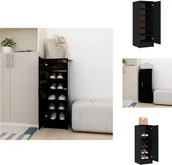 Szafki na buty - vidaXL Szafka na buty czarna 32x35x92 cm materiał drewnopochodny - Stojaki i szafki na buty - miniaturka - grafika 1