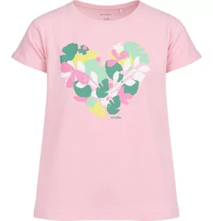 Bluzki dla dziewczynek - T-shirt z krótkim rękawem dla dziewczynki, z sercem, różowy 3-8 lat - grafika 1