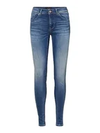 Spodnie damskie - VERO MODA spodnie damskie, niebieski (medium blue denim), XL Wąska Talia - miniaturka - grafika 1