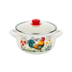 Garnek emaliowany Pyza Kogucik z pokrywką 18 cm 2,9 l - Garnki - miniaturka - grafika 1