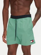 Kąpielówki męskie - Tommy Hilfiger Szorty kąpielowe UM0UM03455 Zielony Slim Fit - miniaturka - grafika 1