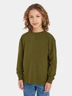 Bluzki damskie - Tommy Hilfiger Bluzka Essential KB0KB08576 Zielony Regular Fit - miniaturka - grafika 1