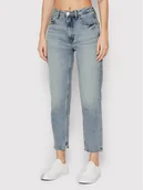 Spodnie damskie - Guess Jeansy W2YA21 D4NH6 Niebieski Mom Fit - miniaturka - grafika 1