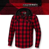 Kurtki męskie - Męska Kurtka Flanelowa Pitbull Bawełniana z Kapturem Pioneer Przejściowa - miniaturka - grafika 1