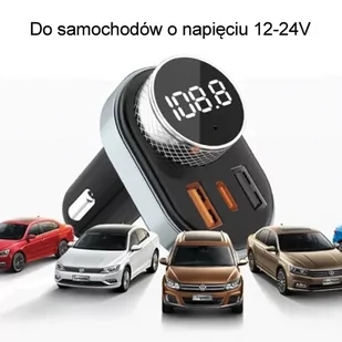 AWEI zestaw głośnomówiący C-843 z transmiterem FM, Bluetooth 5.0, MP3, 1xUSB+1xUSB-C czarny/black - Ładowarki do telefonów - miniaturka - grafika 2