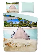 Pościel - Pure Komplet pościeli "Moana" w kolorze turkusowym ze wzorem z mikrofibry - miniaturka - grafika 1