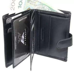 Portfel Męski Skórzany EL FORREST Duży Pionowy Z Zapięciem Dwa Skrzydełka 852 301 RFID GRANATOWY Z SZARĄ NITKĄ 13 x 9.5 x 3 [cm] - Portfele - miniaturka - grafika 11
