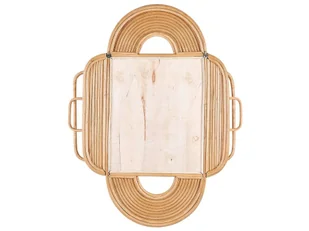 Rattanowe lustro ścienne 70 x 90 cm jasne ALCORN Lumarko! - Lustra - miniaturka - grafika 4