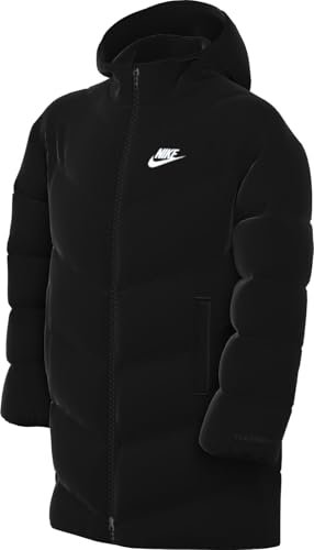Nike Dziecięca kurtka puchowa K Nsw Tf Adp do połowy uda, czarna/biała, 146/152