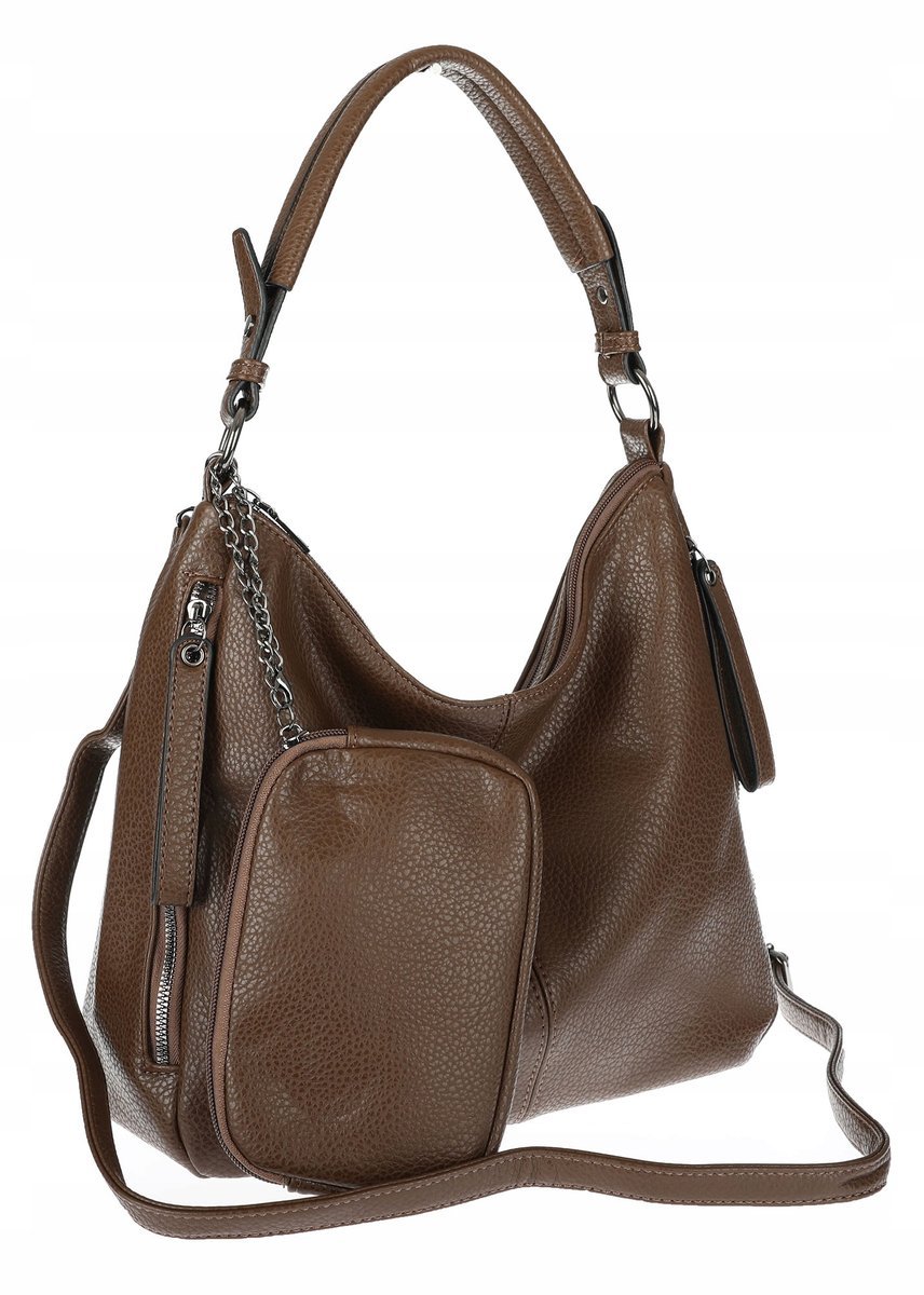Torebka Damska Shopper Listonoszka Torba na Ramię worek 5026 Czekoladowa