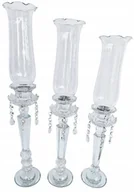 Świeczniki - Zestaw szklanych świeczników x 3 6733 - miniaturka - grafika 1